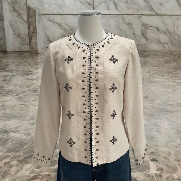 Coral Bay PM Embellished Jacket Dressy Elegant Beaded Formal Casual Versatile - Picture 1 of 12